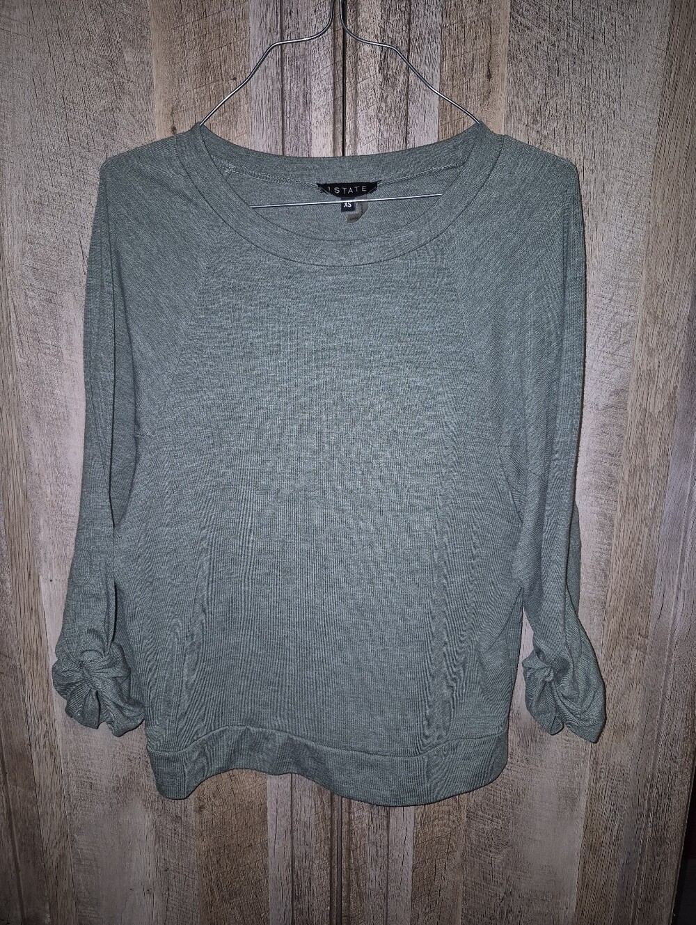 State Olive Green Tie-Sleeve Women's Top